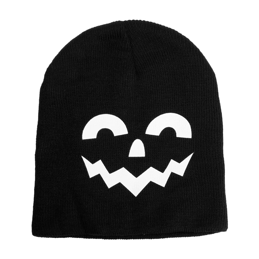 Luminous Skull Knitted Cap Boy Halloween Holiday Clothing Pullover Hat Knitted Cotton Beanies Cold-proof Warm Winter Accessories