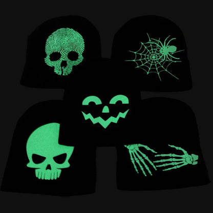 Luminous Skull Knitted Cap Boy Halloween Holiday Clothing Pullover Hat Knitted Cotton Beanies Cold-proof Warm Winter Accessories