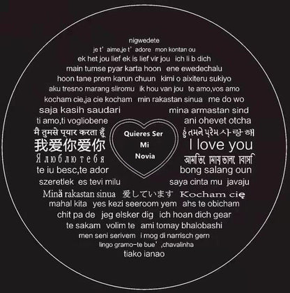 Custom Sun&Moon 100 Languages I Love You Projection BFF Couples Necklaces