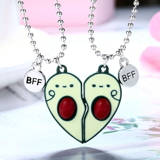 Collar BFF de pareja magnética de distancia de aguacate