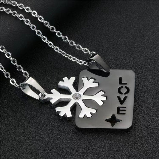 Copo de nieve Amor Collares a juego Mejor amigo Parejas Collares