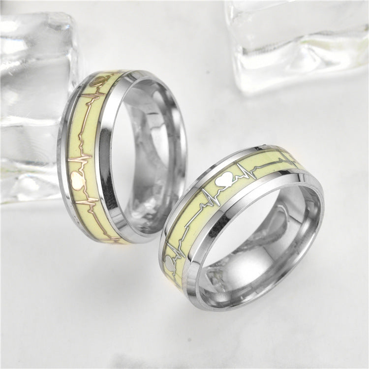 Luminous Heartbeat Ring Fashion Jewelry（1pc）