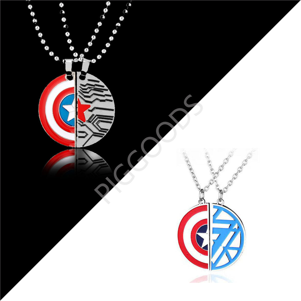 2pcs/set The Avenger Captain Necklaces