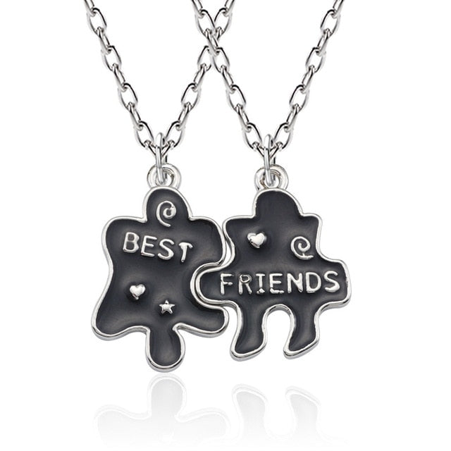 Collar con colgante de patrón de costura de la serie Good Friends