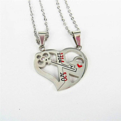 Unique Key Detachable Half Love Heart Pendants Couples and bestfriend Necklaces