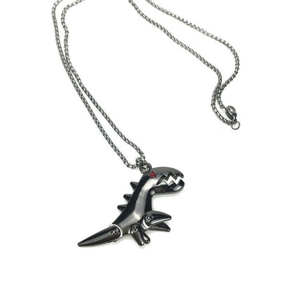 Titanium steel Cartoon Bear Dinosaur Robot Necklace Punk Retro