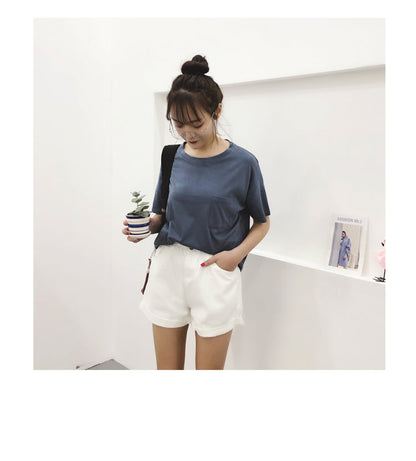 Summer High Waist Denim Shorts Loose Fashion Jeans