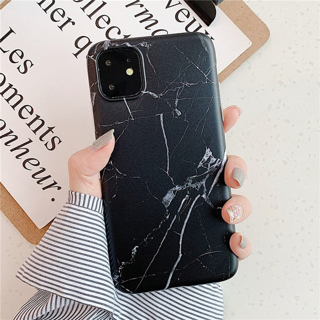 Halter Ständer Marmor Hülle für iPhone Huawei Skin IMD Silikon Handyhülle