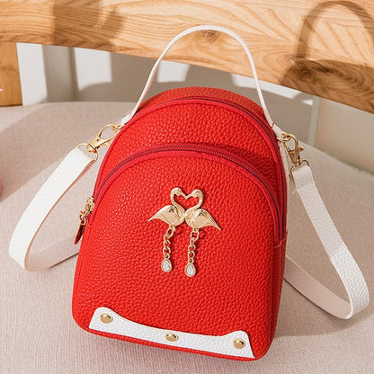 Mochila Little Swan de mujer en piel de color liso