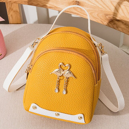 Mochila Little Swan de mujer en piel de color liso