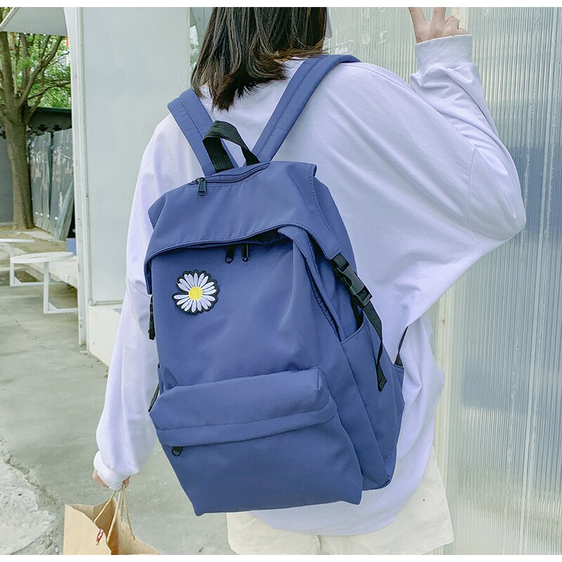 Young Girl School Bags With Chrysanthemum Decoration