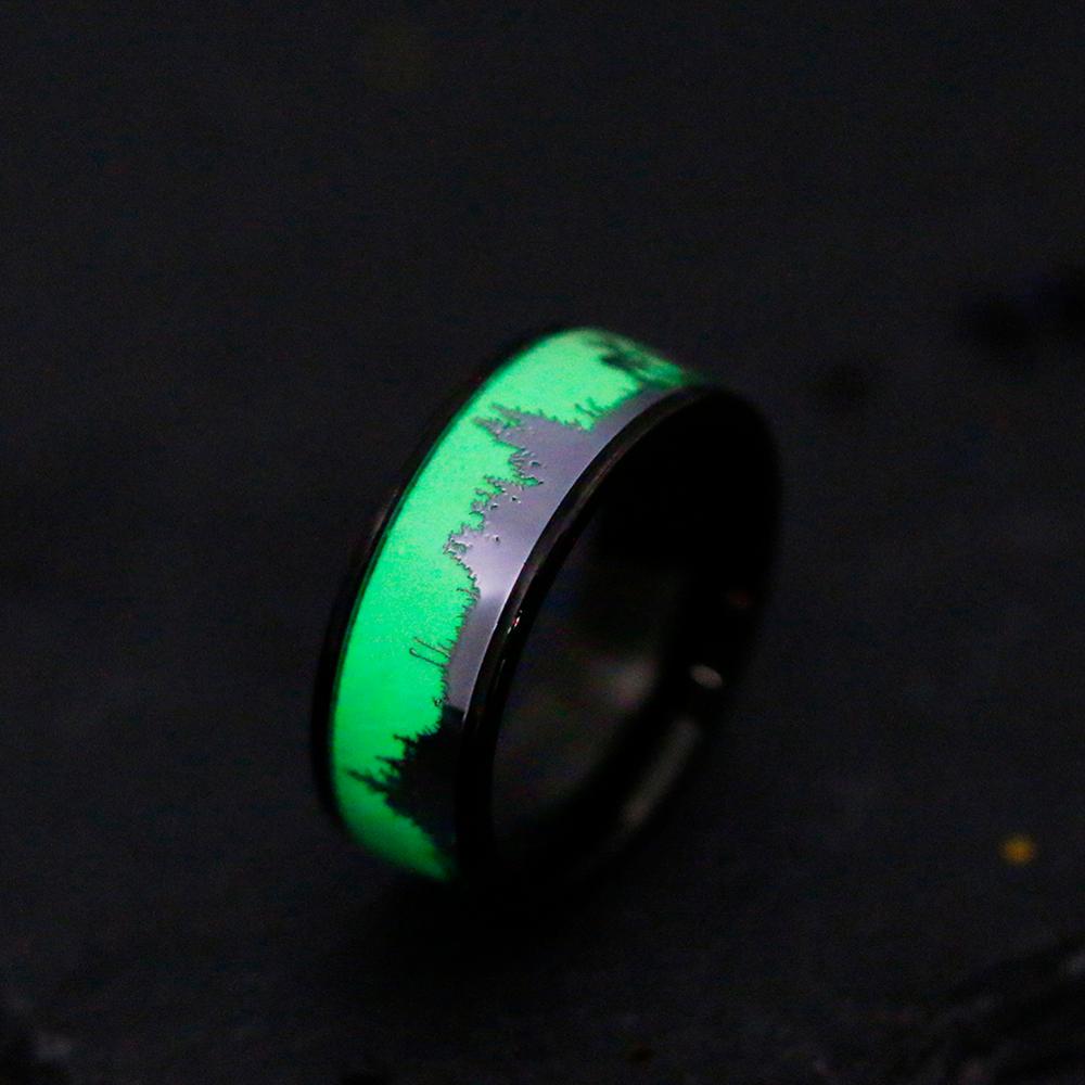 Luminous Black Tungsten Hunting Deer Ring