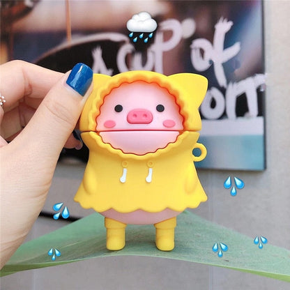 Luxus 3D Cute Pig Boba Milk Tea AirPods 1 2 Pro