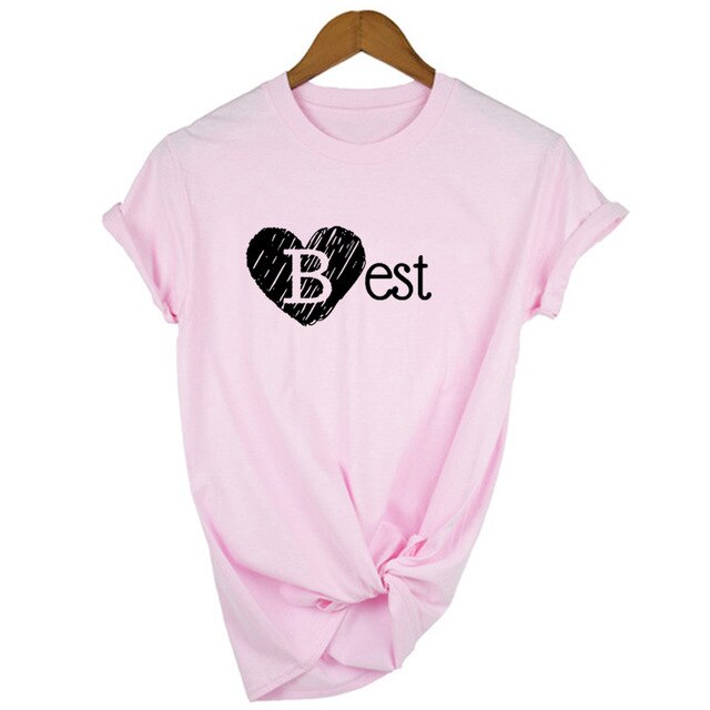 1 Uds. Camisetas a juego con estampado de letras Best Friend Forever BFF