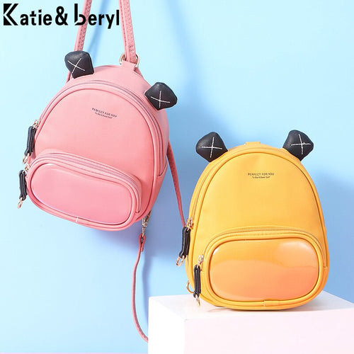 Mini Backpack Women Casual PU Leather Shoulder Bag