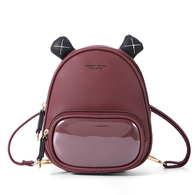 Mini Backpack Women Casual PU Leather Shoulder Bag