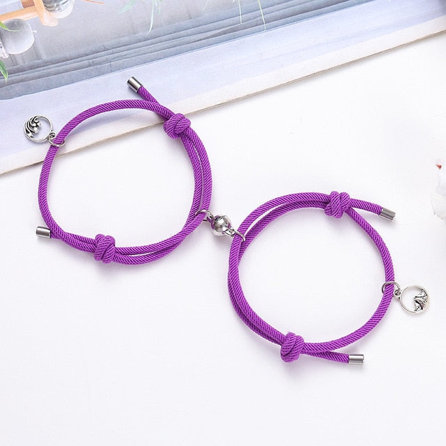 2pcs Magnetic Attract Each Other Creative Personality Couple BFF Bracelet Chain