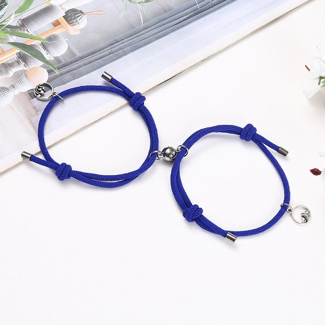 2pcs Magnetic Attract Each Other Creative Personality Couple BFF Bracelet Chain