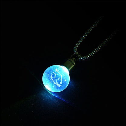 Collares con colgante de bombilla de constelaciones luminosas que brillan intensamente