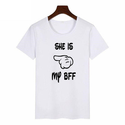 Camiseta bonita con letras a juego para mejores amigas para mujer, camiseta BFF para amantes de las mujeres, camiseta con estampado de mi mejor amiga, ropa para mujer