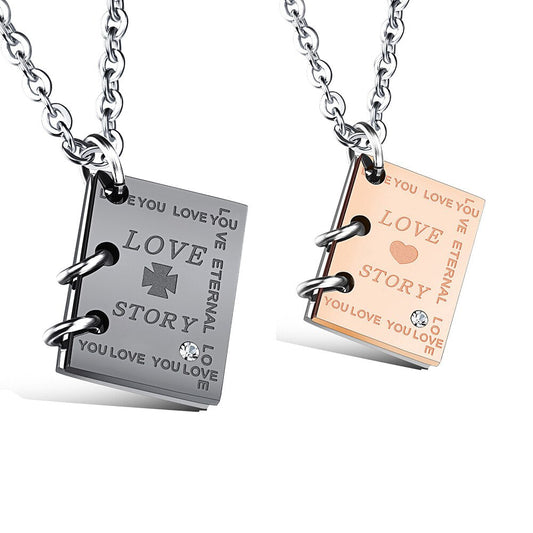 Collar de libro Love Story Matching Couples Bffs Collar