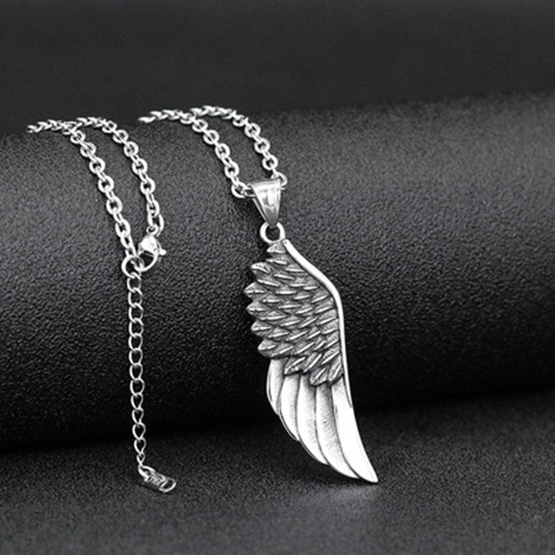 Tide Male Rock Fashion Angel Wing Pendant Necklace