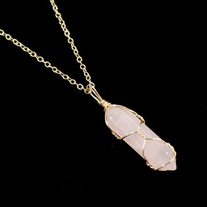 1pc Crystal Necklace Natural Stone Healing Necklace