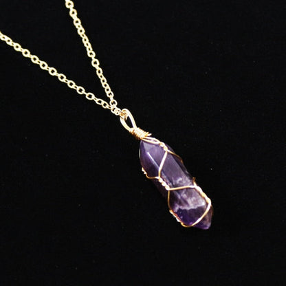 1pc Crystal Necklace Natural Stone Healing Necklace