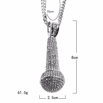 1pc Hip Hop Microphone Pendant Necklace